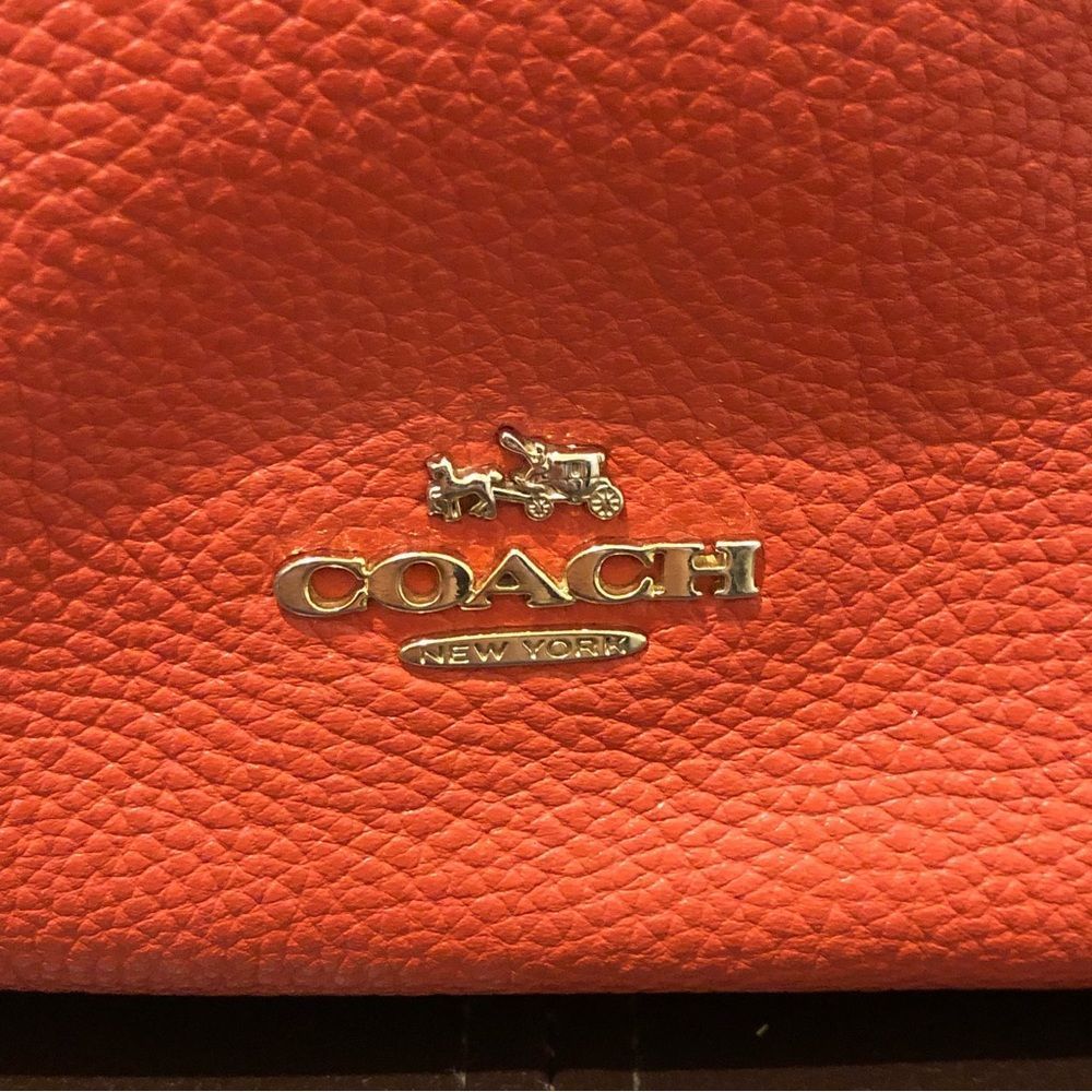 SOLD  COACH Vintage Orange Tangerine Crossbody Briefcase Shoulder Bag - Picture 3 of 16
